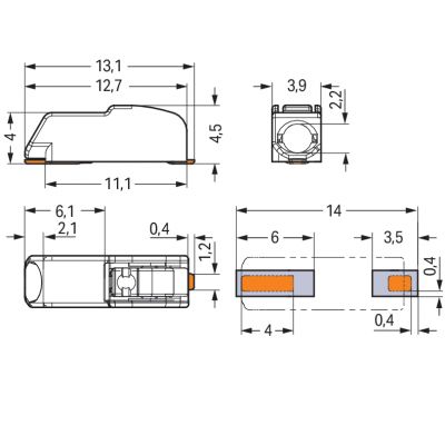 Złączka SMD do płytek drukowanych przycisk 0,75mm2 raster 4mm 1-bieg. biała /1500szt./ WAGO (2060-451/998-404)