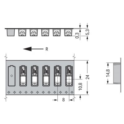 Złączka SMD do płytek drukowanych przycisk 0,75mm2 raster 4mm 1-bieg. biała /1500szt./ WAGO (2060-451/998-404)