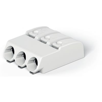 Złączka SMD do płytek drukowanych przycisk 0,75mm2 raster 4mm 3-bieg. biała /750szt./ WAGO (2060-453/998-404)