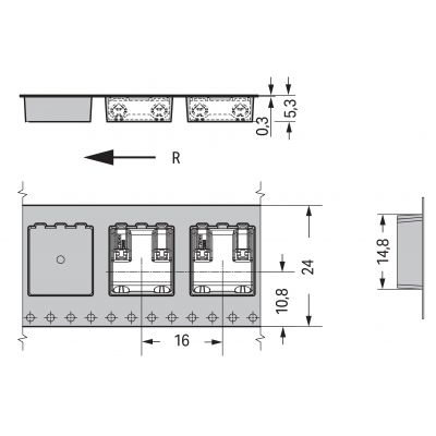 Złączka SMD do płytek drukowanych przycisk 0,75mm2 raster 8mm 2-bieg. biała /750szt./ WAGO (2060-852/998-404)