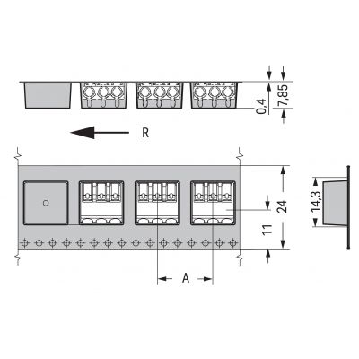 Złączka THR do płytek drukowanych przycisk 0,75mm2 raster 4mm 1-bieg. biała /1200szt./ WAGO (2060-1451/998-404)