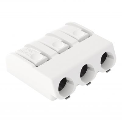Złączka SMD do płytek drukowanych przycisk 1,5mm2 raster 6mm 3-bieg. biała /450szt./ WAGO (2061-603/998-404)