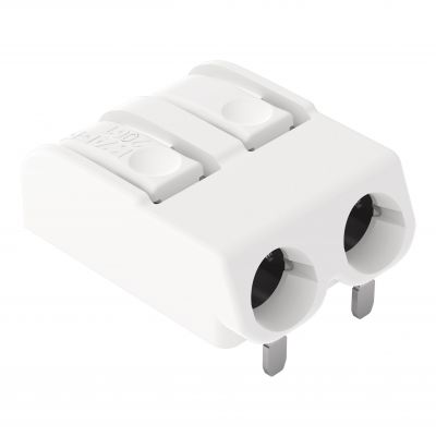 Złączka THR do płytek drukowanych przycisk 1,5mm2 raster 6mm 2-bieg. biała /480szt./ WAGO (2061-1602/998-404)