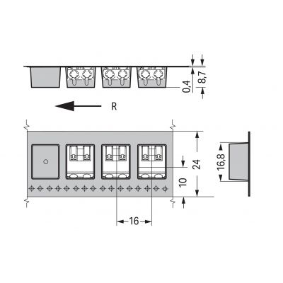Złączka THR do płytek drukowanych przycisk 1,5mm2 raster 6mm 2-bieg. biała /480szt./ WAGO (2061-1602/998-404)