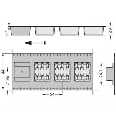 Złączka SMD-Through-Board do pł.druk. 0,75mm2 raster 6,5mm 3-bieg. biała /318szt./ WAGO (2070-463/998-406)