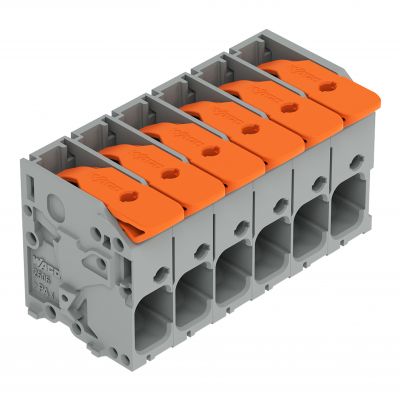 Złączka do płytek drukowanych dźwignia 6mm2 RM 7,5mm 6-bieg szara /36szt./ WAGO (2606-1106/010-000)