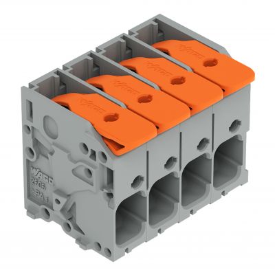 Złączka do płytek drukowanych dźwignia 6mm2 RM 7,5mm 4-bieg szara /60szt./ WAGO (2606-1104/020-000)