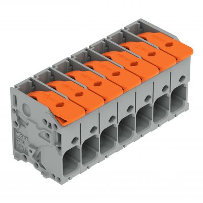 Złączka do płytek drukowanych dźwignia 6mm2 RM 7,5mm 7-bieg szara /35szt./ WAGO (2606-1107/020-000)