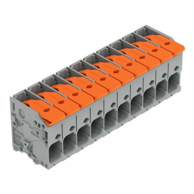 Złączka do płytek drukowanych dźwignia 6mm2 RM 7,5mm 10-bieg szara /25szt./ WAGO (2606-1110/020-000)