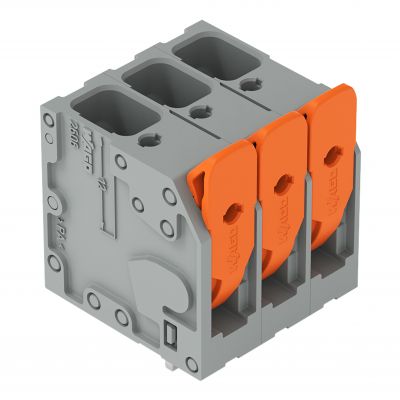 Złączka do płytek drukowanych dźwignia 6mm2 RM 7,5mm 3-bieg szara /80szt./ WAGO (2606-3103/020-000)