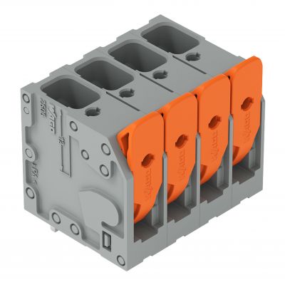 Złączka do płytek drukowanych dźwignia 6mm2 RM 7,5mm 4-bieg szara /60szt./ WAGO (2606-3104/020-000)