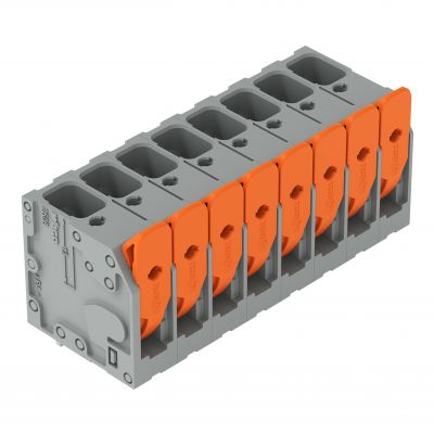 Złączka do płytek drukowanych dźwignia 6mm2 RM 7,5mm 8-bieg szara /30szt./ WAGO (2606-3108/020-000)