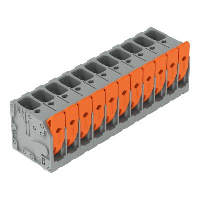 Złączka do płytek drukowanych dźwignia 6mm2 RM 7,5mm 11-bieg szara /16szt./ WAGO (2606-3111/020-000)