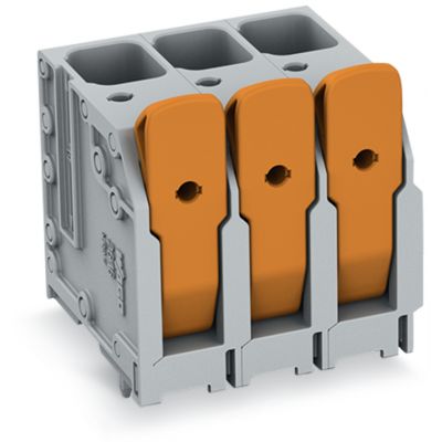 Złączka do płytek drukowanych dźwignia 16mm2 RM 10mm 4-bieg szara /25szt./ WAGO (2616-3104/020-000)