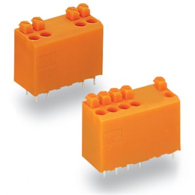 Blok zaciskowy do płytek drukowanych 4-biegunowa pomarańczowy raster 3,81mm 735-126/001-000 /55szt./ WAGO (735-126/001-000)