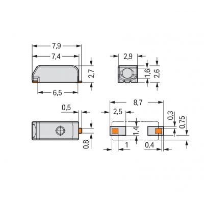 Złączka SMD do płytek drukowanych 0,5mm2 raster 3mm 1-bieg. biała /2650szt./ WAGO (2059-301/998-403)