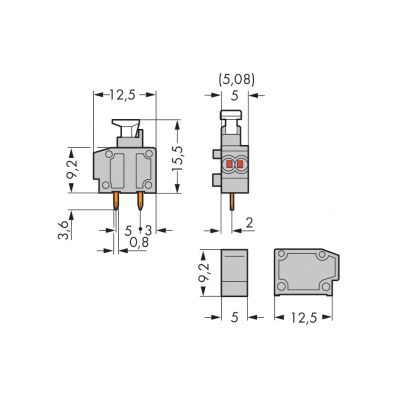 2-przew modul zł do płytek druk przycisk 0,75mm2 RM 5/5,08mm 1-bieg niebieski /100szt./ WAGO (235-714/331-000)