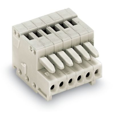 1-przewodowe gniazdo CAGE CLAMP pełna ochrona przed błędnym wetknięciem jasnoszary /200szt./ WAGO (733-103)