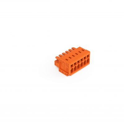 Gniazdo MCS-MINI Classic 6-biegunowe pomarańczowe raster 3,81mm 734-206 /100szt./ WAGO (734-206)