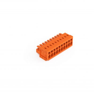 Gniazdo MCS-MINI Classic 10-biegunowe pomarańczowe raster 3,81mm 734-210 /50szt./ WAGO (734-210)