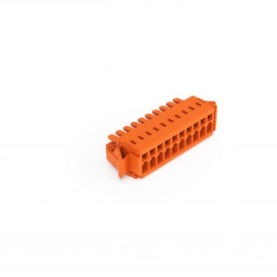 Gniazdo MCS-MINI Classic 10-biegunowe pomarańczowe raster 3,81mm 734-210/037-000 /50szt./ WAGO (734-210/037-000)