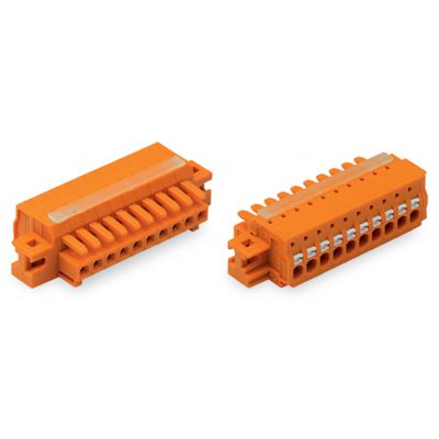 1-przewodowe gniazdo przycisk Push-in CAGE CLAMP pełna ochrona przed błędnym wetknięciem pomarańczowa /25szt./ WAGO (2734-212/027-000)