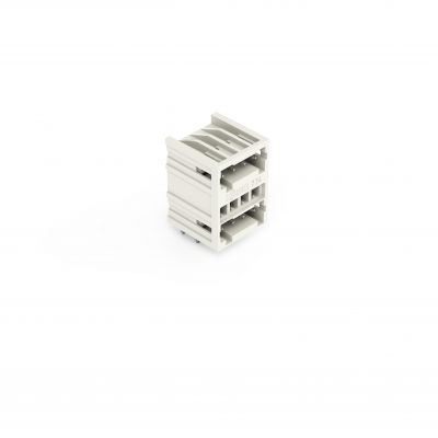 Wtyk dwupiętrowy THT 1.0x1.0mm solder pin konstrukcja kątowa jasnoszary /100szt./ WAGO (734-404)