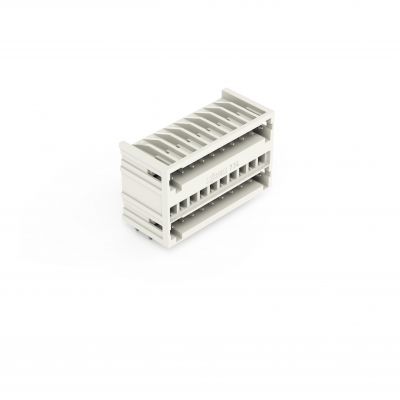 Wtyk dwupiętrowy THT 1.0x1.0mm solder pin konstrukcja kątowa jasnoszary /50szt./ WAGO (734-410)