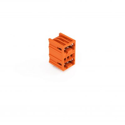 Wtyk dwupiętrowy MCS-MINI 2x3 biegunowy pomarańczowa raster 3,81mm 734-433 /100szt./ WAGO (734-433)