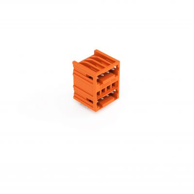Wtyk dwupiętrowy MCS-MINI 2x4 biegunowy pomarańczowa raster 3,81mm 734-434 /100szt./ WAGO (734-434)