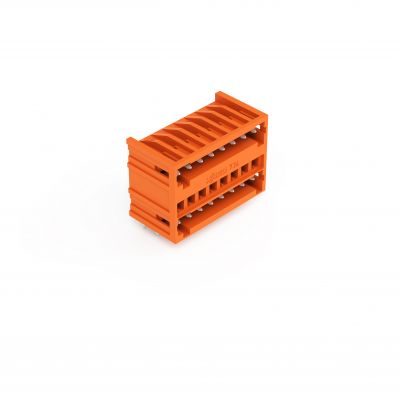 Wtyk dwupiętrowy MCS-MINI 2x8 biegunowy pomarańczowa raster 3,81mm 734-438 /50szt./ WAGO (734-438)