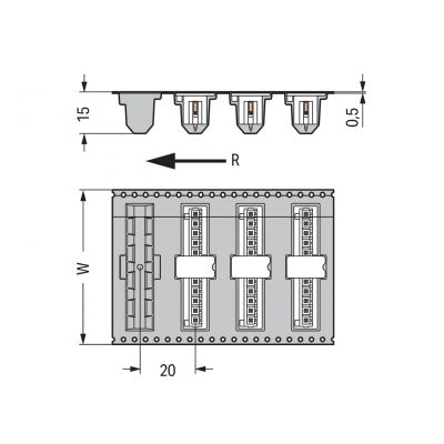 Wtyk THR Pin lutowniczy 1,0x1,0mm konstrukcja prosta czarny /200szt./ WAGO (734-136/105-604/997-407)