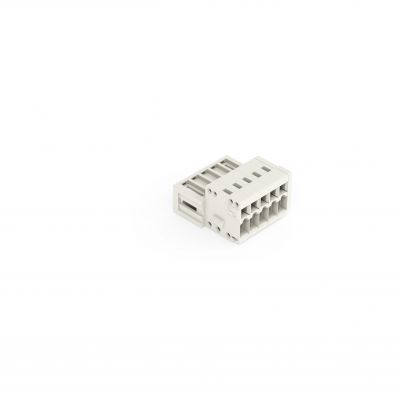 Wtyk 1-przewodowy CAGE CLAMP pełna ochrona przed błędnym wetknięciem jasnoszary /100szt./ WAGO (734-305)