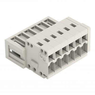 Gniazdo MCS-MINI Classic pinowe 6-torowe raster 3,5mm jasnoszare 734-306 /100szt./ WAGO (734-306)