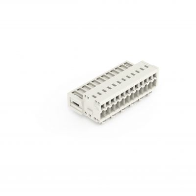 Wtyk 1-przewodowy CAGE CLAMP pełna ochrona przed błędnym wetknięciem jasnoszary /50szt./ WAGO (734-312/018-000)