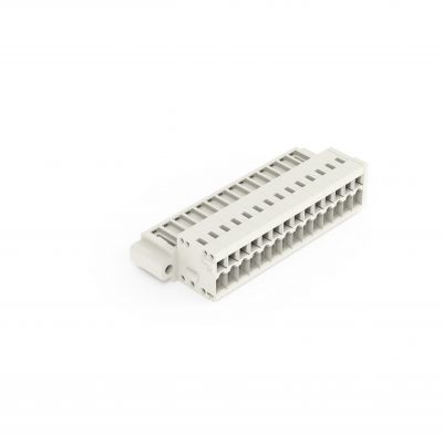 Wtyk 1-przewodowy CAGE CLAMP pełna ochrona przed błędnym wetknięciem jasnoszary /25szt./ WAGO (734-314/109-000)
