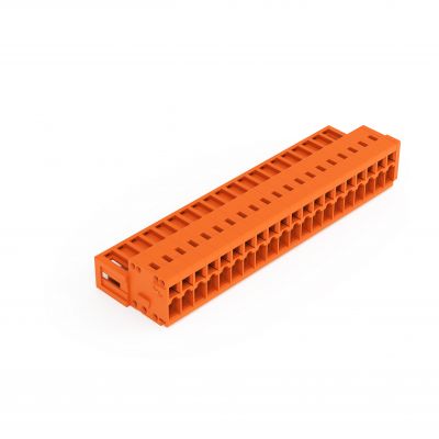 Wtyk 1-przewodowy CAGE CLAMP pełna ochrona przed błędnym wetknięciem. pomarańczowa /25szt./ WAGO (734-350)