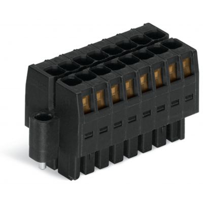 1-przewodowe gniazdo 2-rzędowe CAGE CLAMP pełna ochrona przed błędnym wetknięciem czarny /25szt./ WAGO (713-1111/107-047/034-000)