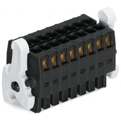 1-przewodowe gniazdo 2-rzędowe CAGE CLAMP pełna ochrona przed błędnym wetknięciem czarny /20szt./ WAGO (713-1116/037-9037)