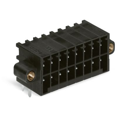 Wtyk THT 2-rzędowy Pin lutowniczy 0,8x0,8mm konstrukcja kątowa czarny /20szt./ WAGO (713-1433/107-000)