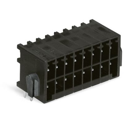 Wtyk THT 2-rzędowy Pin lutowniczy 0,8x0,8mm konstrukcja kątowa czarny /20szt./ WAGO (713-1433/037-000)