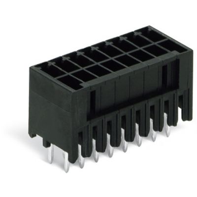 Wtyk THR 2-rzędowy Pin lutowniczy 0,8x0,8mm konstrukcja prosta czarny /25szt./ WAGO (713-1412/105-000)