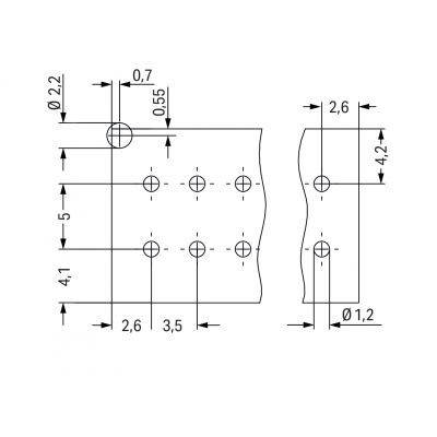 Wtyk THR 2-rzędowy Pin lutowniczy 0,8x0,8mm konstrukcja prosta czarny /25szt./ WAGO (713-1413/105-000)
