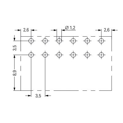 Wtyk THR 2-rzędowy Pin lutowniczy 0,8x0,8mm konstrukcja kątowa czarny /10szt./ WAGO (713-1438/116-000)