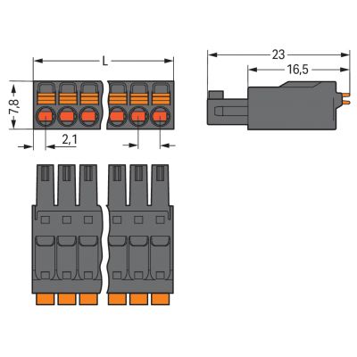 1-przewodowe gniazdo czarny /200szt./ WAGO (714-104)