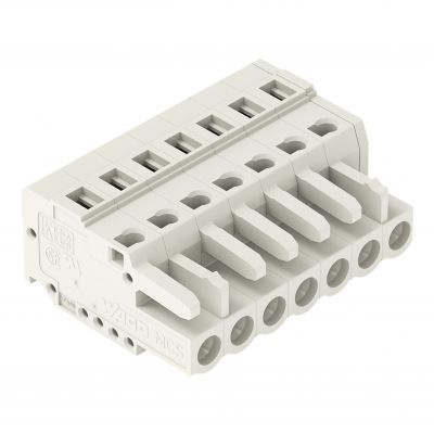 1-przewodowe gniazdo CAGE CLAMP pełna ochrona przed błędnym wetknięciem jasnoszary /50szt./ WAGO (721-107/026-000)