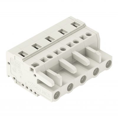 1-przewodowe gniazdo CAGE CLAMP pełna ochrona przed błędnym wetknięciem jasnoszary /50szt./ WAGO (721-205/026-000)
