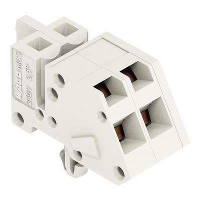 1-przewodowe gniazdo kątowe CAGE CLAMP pełna ochrona przed błędnym wetknięciem jasnoszary /100szt./ WAGO (721-302/008-000)