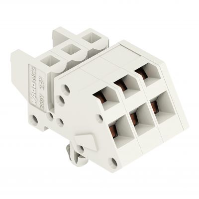 1-przewodowe gniazdo kątowe CAGE CLAMP pełna ochrona przed błędnym wetknięciem jasnoszary /50szt./ WAGO (721-303/008-000)