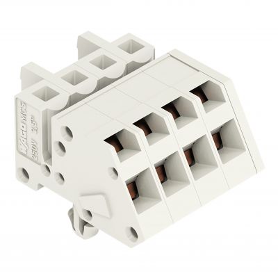 1-przewodowe gniazdo kątowe CAGE CLAMP pełna ochrona przed błędnym wetknięciem jasnoszary /50szt./ WAGO (721-304/008-000)